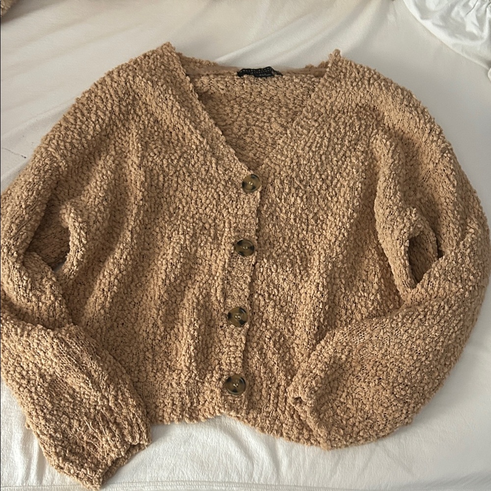 Sanctuary Tan Button-Up Sweater